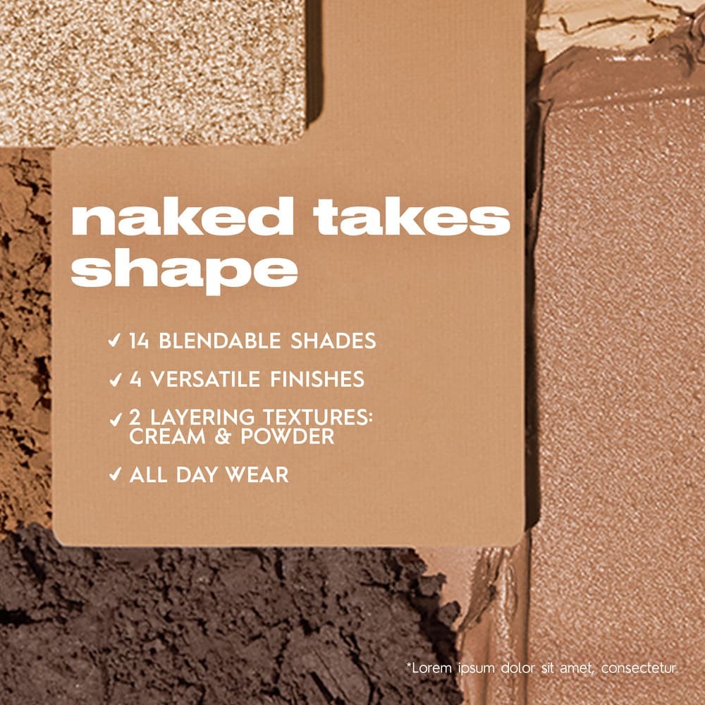NAKED SHAPED MULTI-TASKING EYESHADOW PALETTE WARM (PALETA DE SOMBRAS EN TONOS CÁLIDOS)